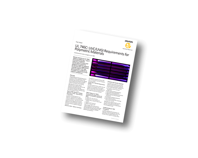 Understanding UL 746C UVC/UVGI Requirements | Fact Sheet