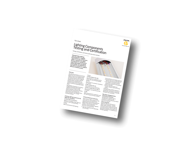 Lighting Components Testing & Certification | Fact Sheet