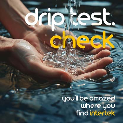 A hand over water catching falling water